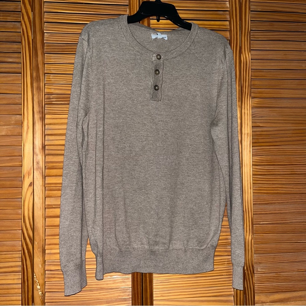 Sonoma Brown Fine Gauge‎ CoolMax Size Medium Henley Sweater New with Tags